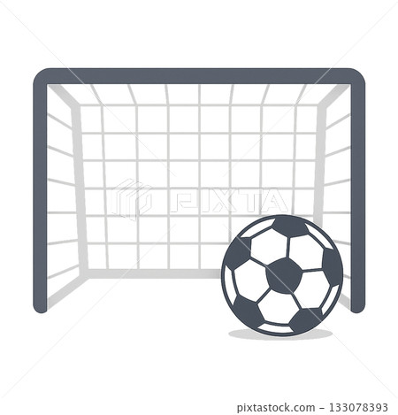 簡單的足球門和球的插圖 133078393