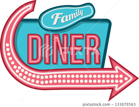 Classic diner sign illustration 133078563