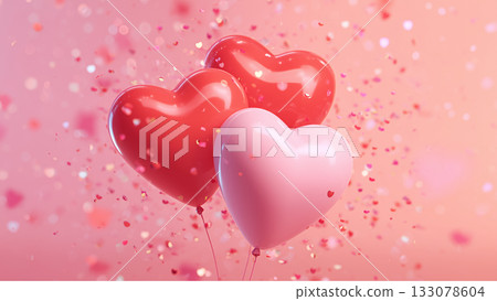 可愛的心型氣球 情人節 133078604