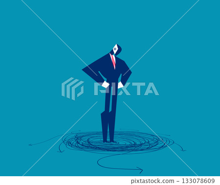 Robot. Artificial intelligence confusion at direction 133078609