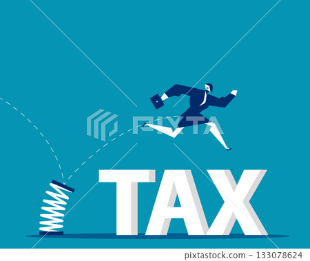 Robot. Artificial intelligence jumping from spring Robot. Artificial intelligence jumping from spring 133078624