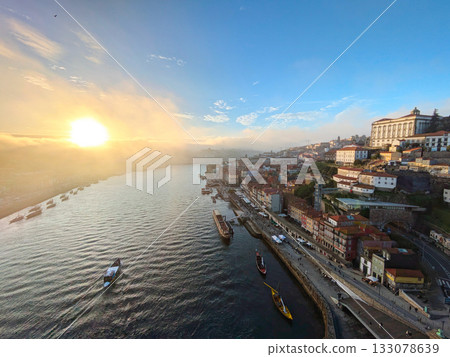 Aerial Porto Ribeira sunset. Portugal Aerial Porto Ribeira sunset. Portugal 133078639