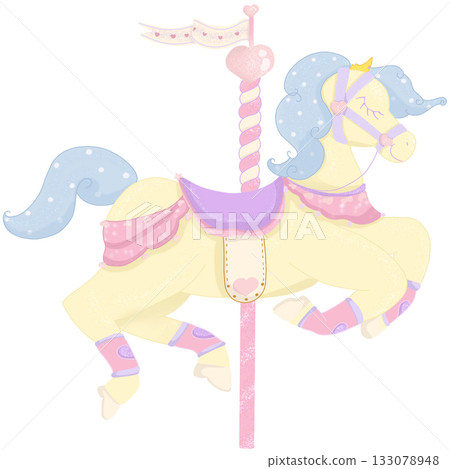Pastel Carousel Clipart Handdrawn Merry Go Round Illustration Pastel Carousel Clipart Handdrawn Merry Go Round Illustration 133078948