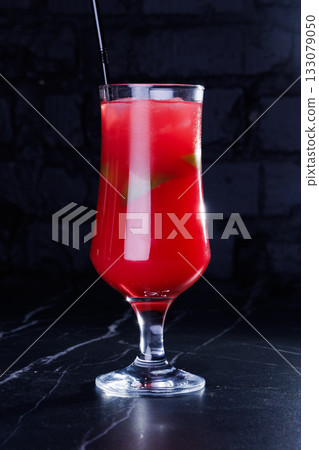 glass of fresh red smoothie isolated glass of fresh red smoothie isolated 133079050