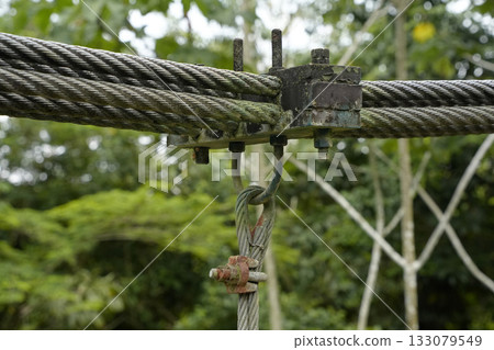 iron bridge cables detail in amazon puerto narino colombia 133079549