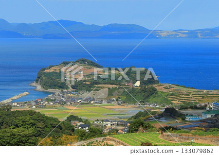 [長崎縣] 從雲仙南串山七夕展望台看到的國崎半島 133079862