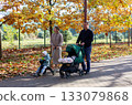 Autumn Family Walk in the Park. 133079868
