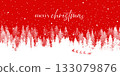 Christmas landscape banner, red winter greeting card, snow 133079876
