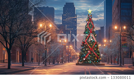 聖誕燈飾和城鎮景觀 聖誕燈飾和城鎮景觀 133080011