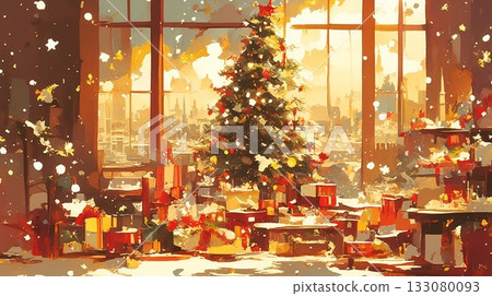 Christmas illuminations and townscape 133080093