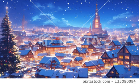 Christmas illuminations and townscape 133080094