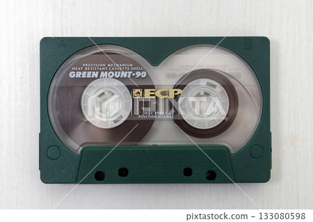 vintage audio cassette isolated on background 133080598