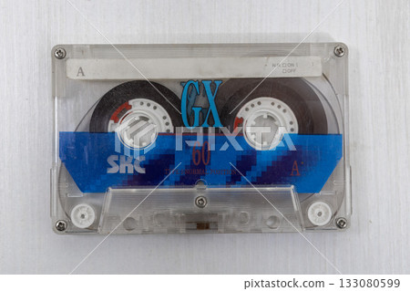 vintage audio cassette isolated on background 133080599