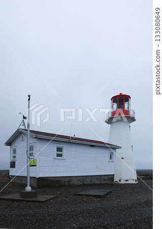 Vertical of Cape Norman Lighthouse in Newfoundland, Canada 133080649