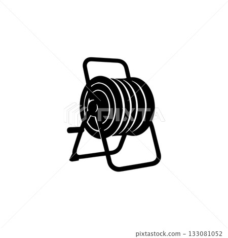garden hose reel silhouette icon irrigation watering equipment illustration 133081052