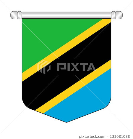 Equatorial Tanzania National Banner Symbol Hanging Equatorial Tanzania National Banner Symbol Hanging 133081088