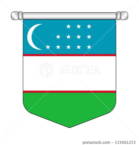 Equatorial Uzbekistan National Banner Symbol Hanging Equatorial Uzbekistan National Banner Symbol Hanging 133081253