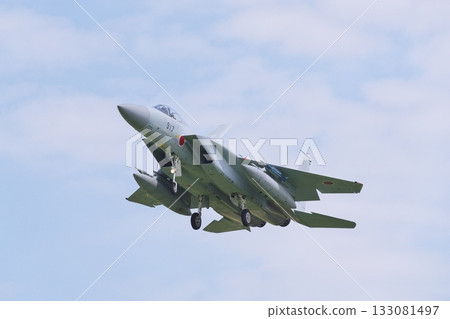 航空自衛隊F-15J準備降落 133081497