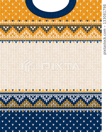 Cozy Knitted Christmas Border with Snowflakes Cozy Knitted Christmas Border with Snowflakes 133081798