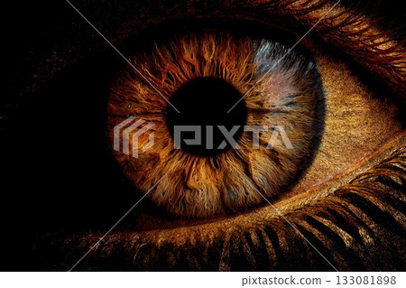 Intricate Beauty of a Gold Ink-Inspired Human Eye Close-Up Generative AI Intricate Beauty of a Gold Ink-Inspired Human Eye Close-Up Generative AI 133081898
