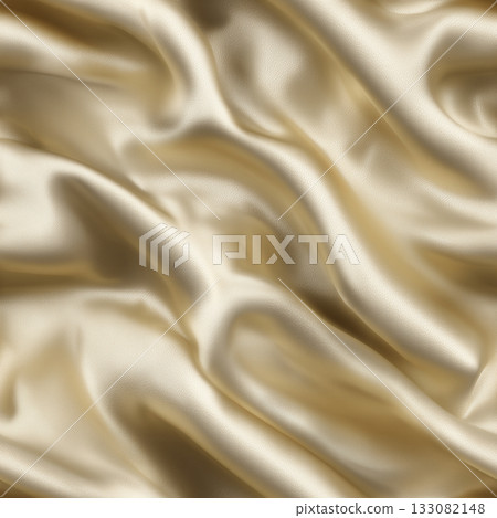 優雅的香檳金絲緞面料背景，質地柔軟垂墜，帶有波浪紋理。 133082148