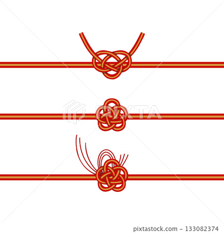 Mizuhiki hand-drawn illustration set Mizuhiki hand-drawn illustration set 133082374