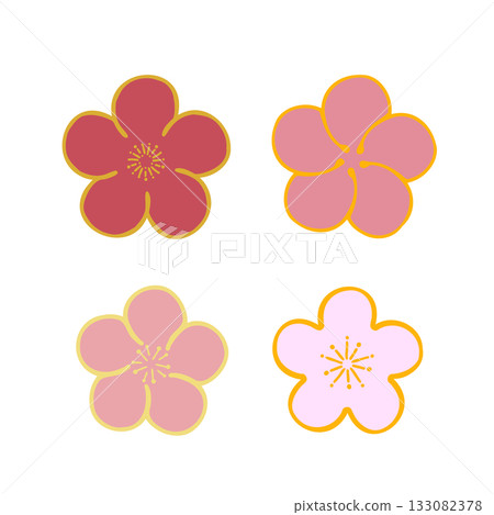 Simple plum illustration material Simple plum illustration material 133082378