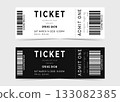 Simple tickets set. Black and White Ticket design template. Tickets for events, theater, circus, show and cinema. Vector illustration 133082385