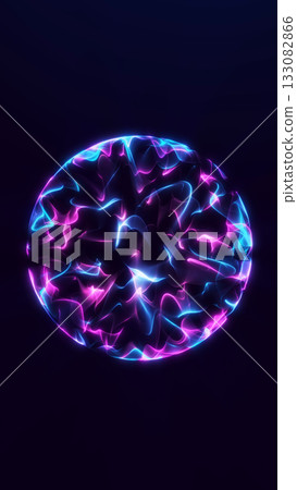 Vertical glowing orb with purple, blue, and pink plasma texture. Abstract digital light composition in futuristic sci-fi style with luminous gradient. Vertical glowing orb with purple, blue, and pink plasma texture. Abstract digital light composition in futuristic sci-fi style with luminous gradient. 133082866