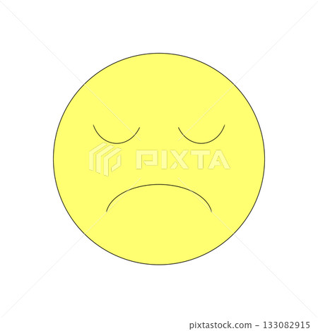 一張抑鬱臉的簡單插圖 一張抑鬱臉的簡單插圖 133082915