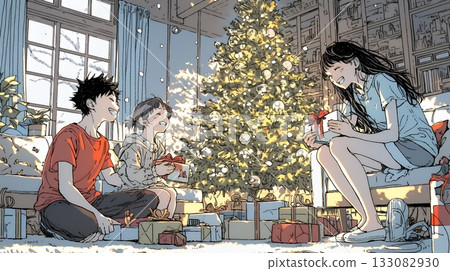 祝親愛的父母和孩子聖誕快樂 祝親愛的父母和孩子聖誕快樂 133082930