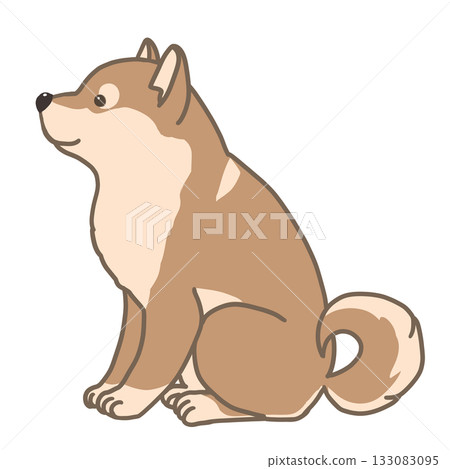 坐著的柴犬的插圖 133083095