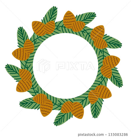 Pine Cone and Fir Branch Christmas Wreath Pine Cone and Fir Branch Christmas Wreath 133083286
