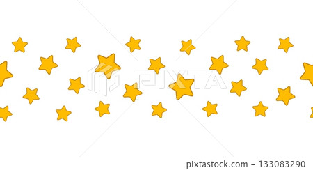 Seamless Border of Yellow Stars 133083290