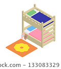 Isometric elements of children's room and bunk bed 133083329
