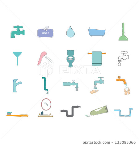 bathroom items icon bathroom items icon 133083366