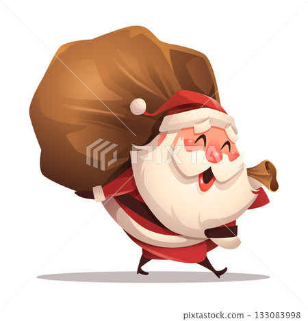 Santa Carrying Large Sack of Gifts 133083998