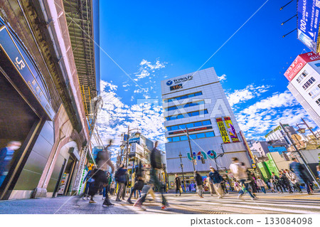 Tokyo cityscape in Japan: Commuting scene... Shimbashi Station, Karasumori Exit. Behind is Shimbashi West Exit Street. Let's move on to a new era = November 12th Tokyo cityscape in Japan: Commuting scene... Shimbashi Station, Karasumori Exit. Behind is Shimbashi West Exit Street. Let's move on to a new era = November 12th 133084098