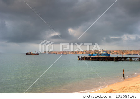 Boats fishers Port Benguela Angola 133084163