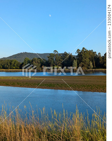 Lima River sunset landscape Portugal 133084174