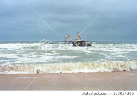 Shipwreck ship ocean Swakopmund, Namibia Shipwreck ship ocean Swakopmund, Namibia 133084399