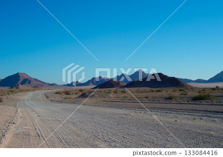 Empty road Namibian desert, Namibia 133084416