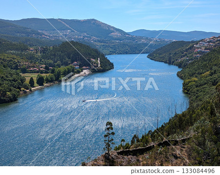Douro river valley boat Portugal 133084496