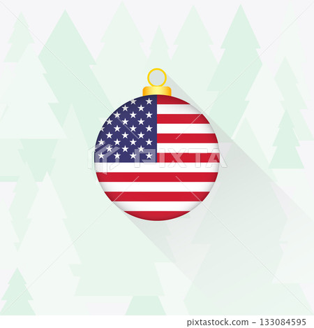 USA National Flag Christmas Decoration. USA National Flag Christmas Decoration. 133084595