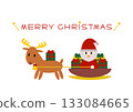 Christmas vector illustration of Santa riding a sleigh with reindeer 133084665