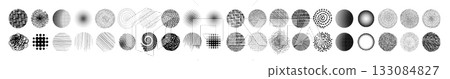Set of graphic circles handmade. Not AI, Vector illustration Set of graphic circles handmade. Not AI, Vector illustration 133084827