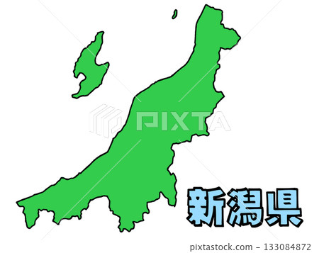 用簡單文字繪製的新潟縣地圖，略顯粗略。 133084872