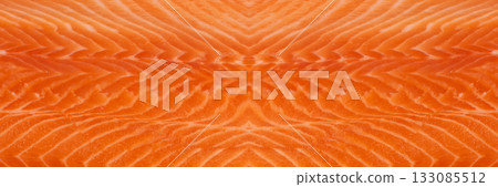 Natural Atlantic Norwegian Salmon Fillet Texture or Pattern 133085512