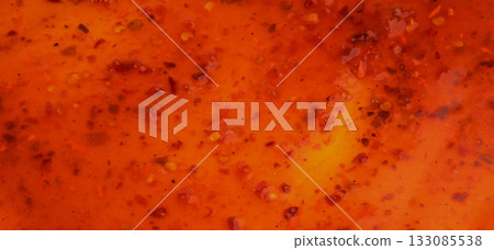 Nuoc Cham Orange Sauce Texture Background, Red Asian Jelly Dip Smear Pattern, Hot Pepper Nuoc Cham Orange Sauce Texture Background, Red Asian Jelly Dip Smear Pattern, Hot Pepper 133085538