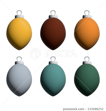 Christmas baubles set, colorful gradient holiday ornaments, New Year tree decorations illustration. Vector illustration Christmas baubles set, colorful gradient holiday ornaments, New Year tree decorations illustration. Vector illustration 133086252